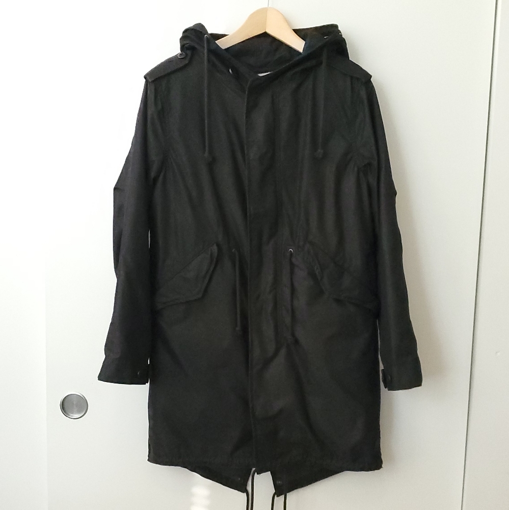 TNA Aritzia Brittania Black Parka Coat XS